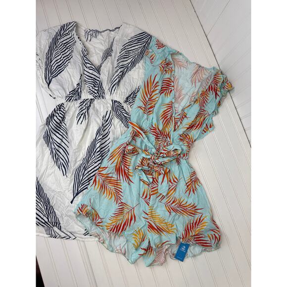 NWT Cupshe Beach Cover Up Dress & Romper Leaf Tropical Beachy Summer Bundle Sz S - Picture 1 of 6